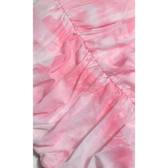 Edikted Evelyn Printed Mesh Corset Style Cami Bra Top - Pink Tie Dye - XS - Picture 2 of 5